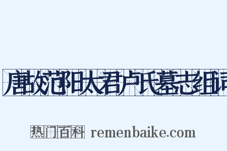 唐故范阳太君卢氏墓志组词是什么意思的图片